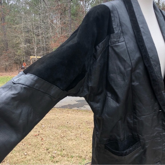 Vintage leather trench coat - Picture 3 of 14
